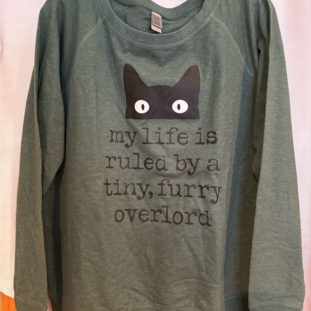 Green Cat Graphic Oversized Tee size L